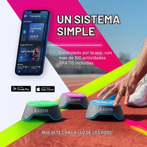 Vista 7 de BlazePod Kit de entrenamiento de reacción Smart Pods para ejercicios de velocidad, agilidad y cognitivos, entrenamiento profesional para atletas