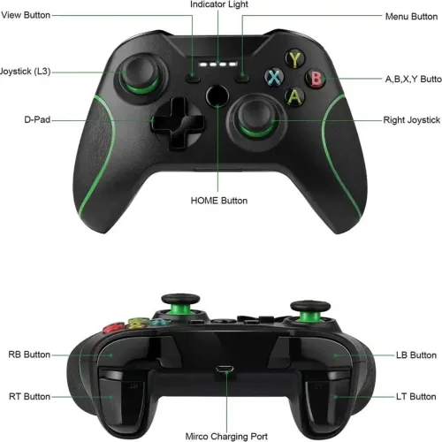Vista 5 de Dododuck Wireless Controller for Xbox One, 2.4GHZ Gamepad Controller Compatible with Xbox OneOne SOne XOne Series XSElitePC Windows 7810, with
