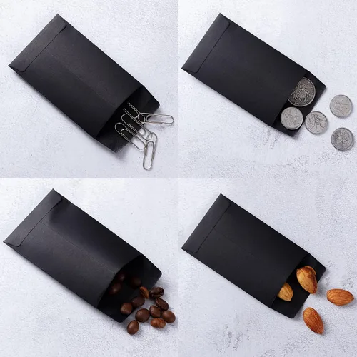 Vista 6 de Paquete de 200 sobres pequeños para monedas de papel Kraft, sobres para semillas, sobres autoadhesivos para piezas pequeñas, artículos pequeños