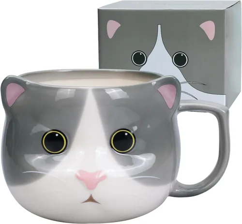 Vista 11 de Taza de Oso de 14 oz Taza de Café de Cerámica Taza de Té de Porcelana 3D para Mujeres y Hombres - Regalos de Oso Kawaii para Navidad, Inauguración