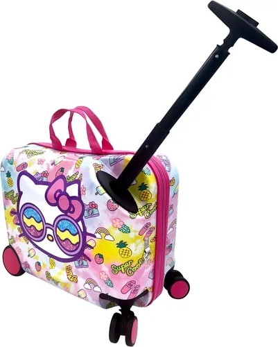 Vista 5 de Fast Forward Maleta de 18 "para niñosequipaje de mano con ruedas para niños pequeños de remolque, Varios colores, Hello Kitty
