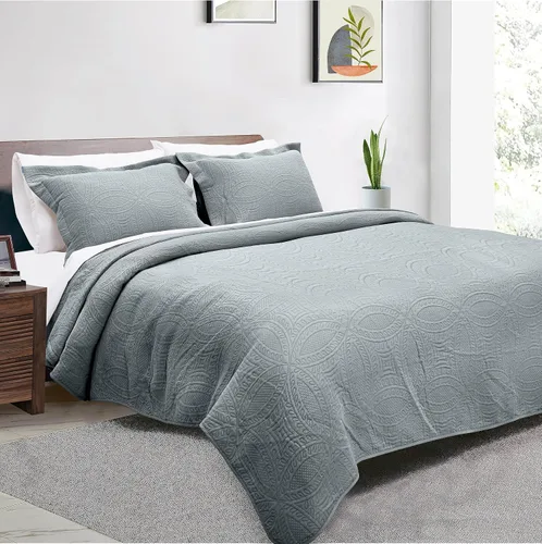 Vista 7 de Threadmill Juego de edredón individual – Ropa de cama de algodón y bambú suave y ligera juego de edredón de verano de 2 piezas – Colcha de diseño