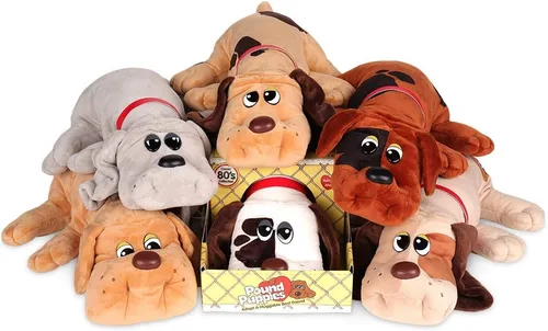 Vista 8 de Basic Fun Pound Puppies - Peluche clásico de animal de peluche - Gran regalo para niñas y niños - 43 cm - Beige