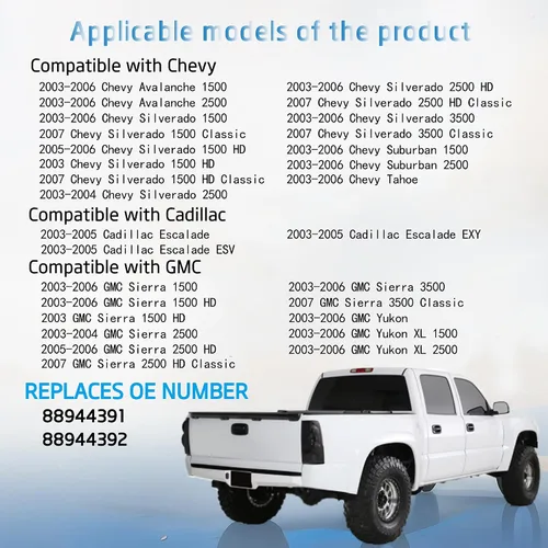 Vista 3 de Espejo lateral izquierdo de repuesto para Chevy Silverado, Cadillac, Gmc Sierra, Yukon 2003 2004 2005 2006 2007 con calefacción, soporte trasero