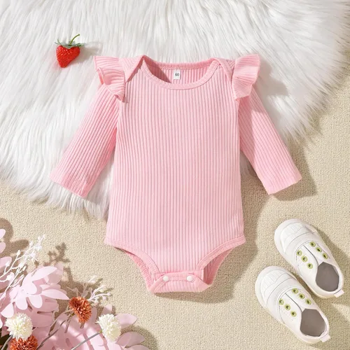 Vista 106 de Aalizzwell Conjunto de mameluco acanalado para bebé recién nacido prematuro para otoño e invierno