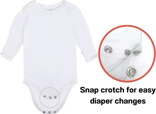 Vista 4 de GUISBY Body unisex de rayón de bambú a presión para bebé, manga larga con puños y mitones