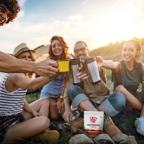 Vista 5 de Tiger Organic - Café instantáneo de 5 hongos, 30 porciones con 100% arábica, refuerzo del sistema inmunológico, reishi, maitake, shiitake, chaga