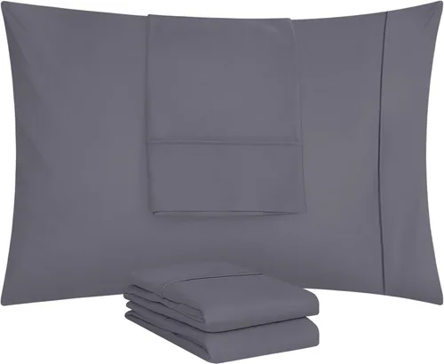 Vista 5 de Utopia Bedding Fundas de almohada estándar – Paquete de 4 – Cierre de sobre – Tela de microfibra cepillada suave – Fundas de almohada resistentes al