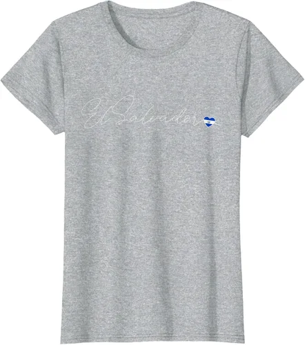 Vista 31 de Camiseta Simple Love El Salvadoreño con diseño de corazón en El Salvador