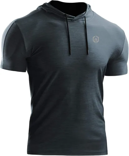 Vista 6 de NELEUS Camiseta deportiva Dry Fit Performance con capucha para hombre