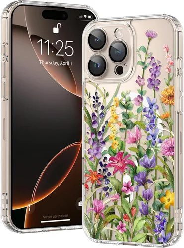 Vista 45 de OOK Magnetic for iPhone 17 Case Clear Pretty Flower Girls Women [Not Yellowing][Screen Protector] [ MagSafe Compatible] with Full Camera Lens