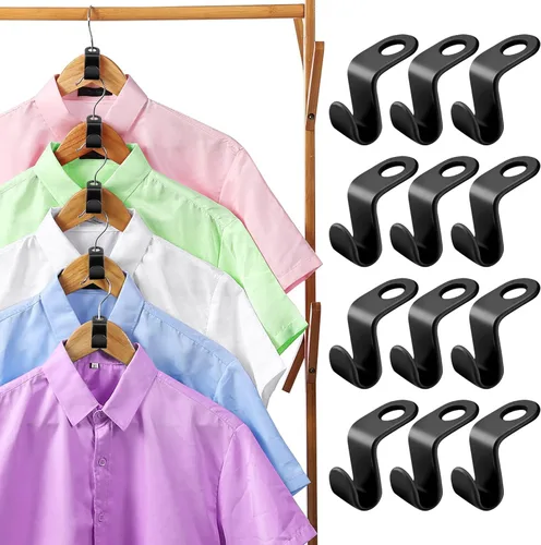 Vista 10 de 100 conectores para colgar ropa, extensores de plástico resistentes, ganchos de conexión de terciopelo, ganchos de suspensión en cascada para 100