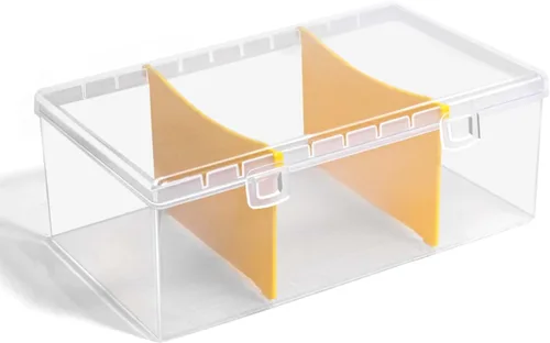 Vista 7 de tutata Caja de almacenamiento de tarjetas coleccionables de plástico de 400 unidades con divisores, caja de almacenamiento de tarjetas de béisbol