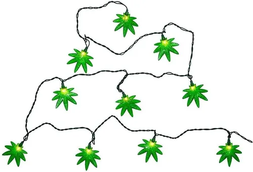 Vista 2 de Kurt S. Adler Juego de luces de cannabis UL de 10 luces
