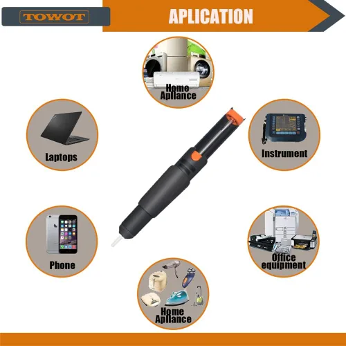 Vista 4 de TOWOT Mecha de soldadura, alambre de soldadura y succionador de soldadura utilizados para remover la soldadura y desensamblar componentes
