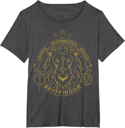 Vista 5 de Harry Potter Camiseta Gryffindor Line Art Lion Symbol, Negro
