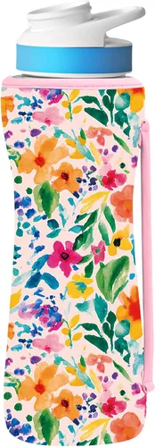 Vista 24 de Funda estampada de 22 onzas compatible con botellas de agua Cirkul para botellas de plástico y acero inoxidable, neopreno de 22 onzas, material que