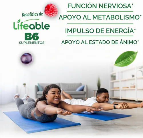 Vista 3 de Lifeable Gomitas de vitamina B6 para mujeres y hombres, alta potencia 100