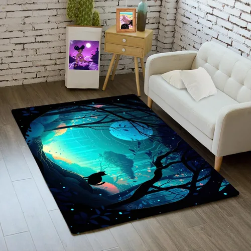 Vista 47 de Alfombra de gato para habitación de niñas, diseño de dibujos animados, decoración para dormitorio, bonita alfombra de área de gatos, alfombras