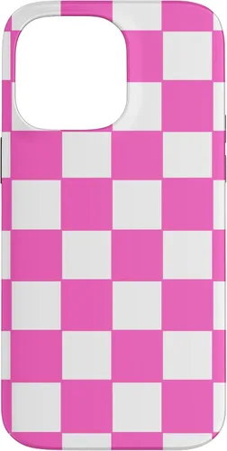 Vista 20 de Funda de tablero de ajedrez clásica a cuadros rosa y blanco para iPhone 16