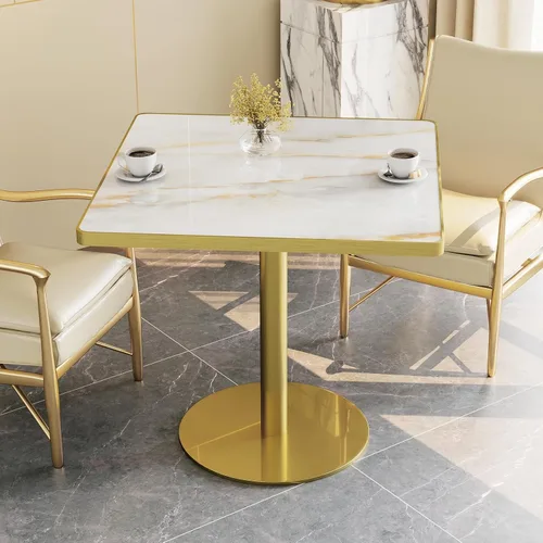 Vista 24 de Mesa de tulipán de 31.5 pulgadas, mesa de comedor redonda con mesa de Aqua Jade (oro rosa)