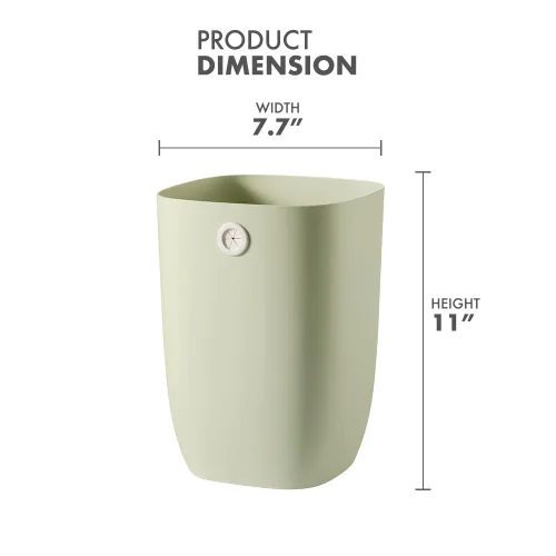 Vista 2 de Cubo de Basura para Baño, Cubo de Basura Rectangular de Plástico con Soporte para Forro de Basura para Dormitorio, Sala de Estar, Pequeña Cesta