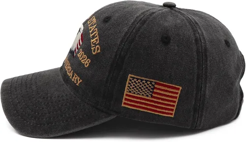 Vista 4 de Gorra del 250º Aniversario de EE. UU. Estados Unidos Gorra del Aniversario de 250 Años Americano con Bordado Patriótico de Águila Gorra de Béisbol