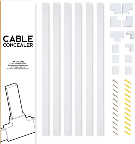 Vista 9 de Juego de 9 piezas de conexión de cable para kit organizador de cables - Gestión de cables para televisores de montaje en pared