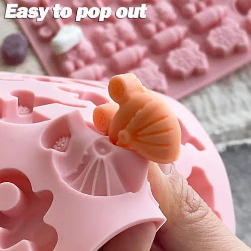 Vista 7 de Molde de chocolate para baby shower, molde de silicona para chupete de bebé, paquete de 2 moldes para pies de bebé, moldes para cunas de biberón