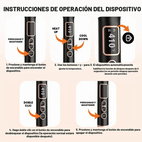 Vista 6 de NONK - Cepillo térmico 2 en 1 y rizador, cepillo redondo calentado de 1.5