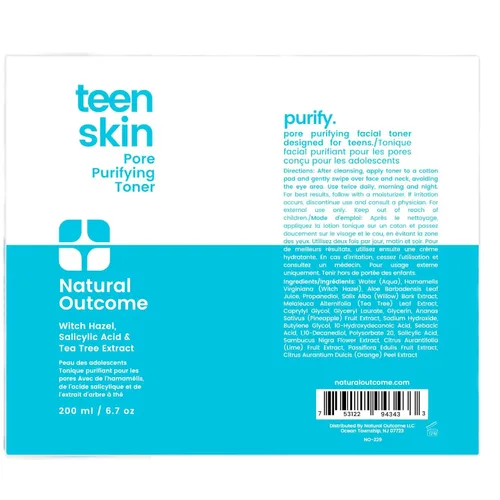 Vista 9 de natural outcome Skin Care - Tónico facial aclarante para el acné para adolescentes, ácido salicílico, astringente facial para eliminar el acné