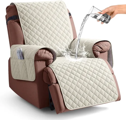 Vista 27 de KinCam Funda 100% impermeable para silla reclinable, fundas de sofá reclinable para mascotas, perros, funda de sofá reclinable, protector de muebles