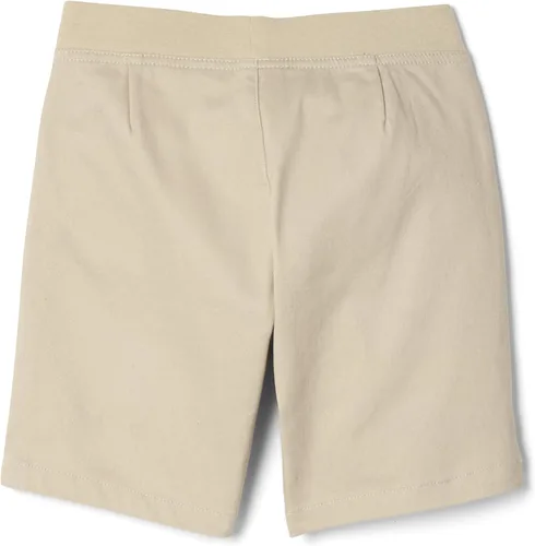 Vista 3 de French Toast Pantalones cortos de sarga elástica con lazo frontal para niñas con cintura de punto