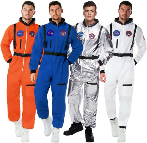 Vista 8 de Morph, Disfraz de astronauta para hombre, traje espacial, disfraces de Blanco