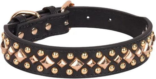 Vista 20 de Serijoars Collar para perro con tachuelas, de piel sintética suave con clavos de hongos, ajustable, para cachorros (XS, Negro)