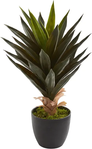 Vista 2 de Nearly Natural Planta artificial de agave (juego de 2)