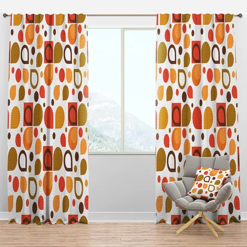 Vista 12 de DesignQ Cortinas con patrón hexagonal retro IX para dormitorio, cortinas para sala de estar, cortinas con aislamiento térmico, panel individual, 52