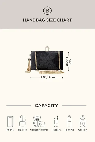Vista 7 de BABEYOND Monederos de mano para mujer, bolso de noche con borla colgante para novia, fiesta, graduación, boda