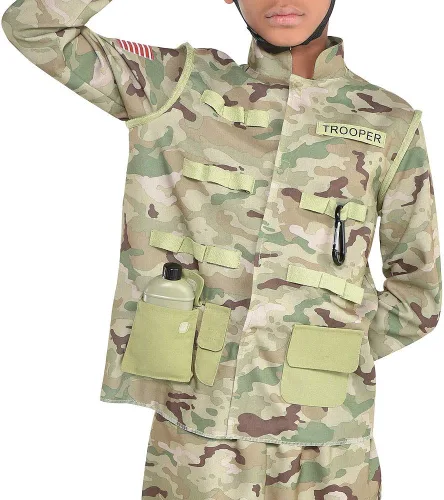 Vista 3 de Amscan 841189 Disfraz de soldado de combate, tamaño mediano para niños, 1 pieza