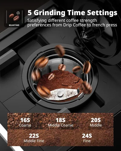Vista 9 de AIRMSEN Cafetera para moler y preparar, una sola porción con molinillo