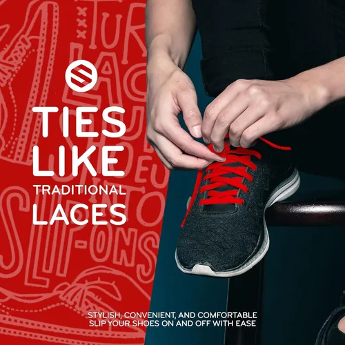 Vista 2 de The Original Stretchlace Agujetas elásticas planas para zapatos