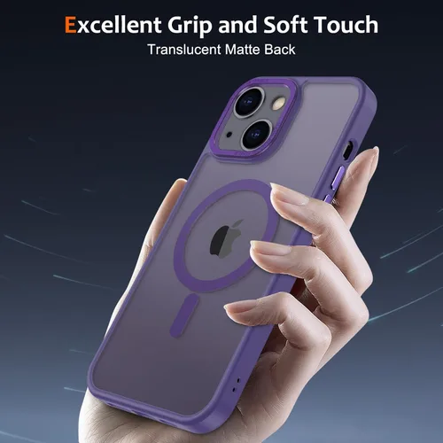 Vista 297 de Anuck - Funda magnética para iPhone 11 compatible con MagSafe, carcasa trasera mate translúcida dura, borde de TPU, delgada, resistente a impactos