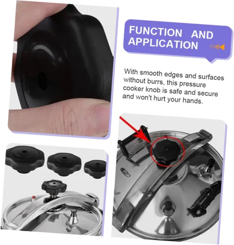 Vista 4 de Uonlytech - Perillas de repuesto para tapa de olla a presión, paquete de 2 pomos de mango de tapa de olla de fácil agarre, manijas para tapa de olla