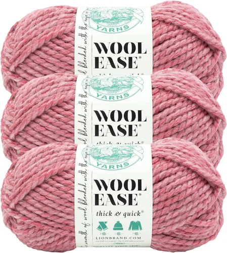Vista 210 de Lion Brand Yarn - Ovillo de lana Wool-Ease Thick & Quick color fuerza aérea Super Bulky Wool Acrylic Blend Fiber for Soft Hats, Sweaters, Chunky