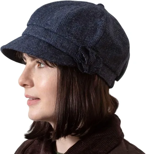Vista 3 de Newsboy - Gorro de lana para mujer, hecho en Irlanda, 8 paneles, talla única Carbón vegetal