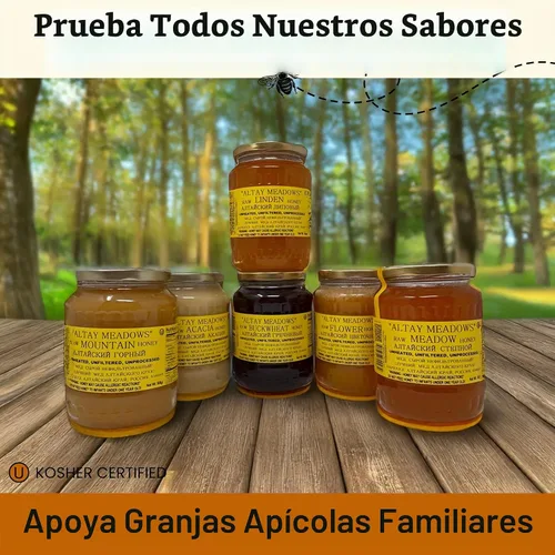 Vista 7 de Miel Cruda de Acacia Altay - 100% Pura, Sin Filtrar, Sin Pasteurizar, De Origen Ético - Frasco de Vidrio, 908g / 35.2oz