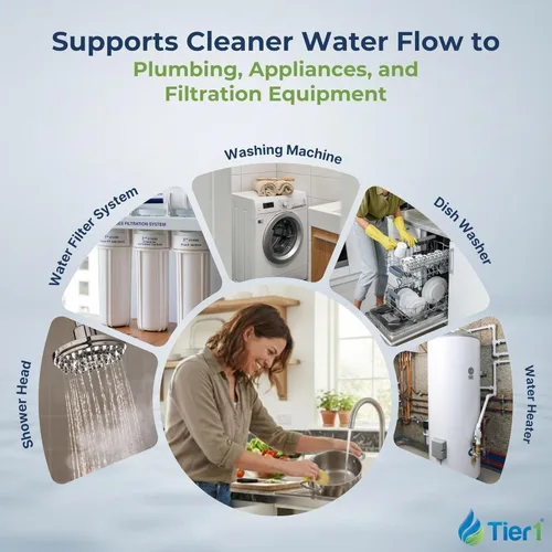 Vista 8 de Tier1 Paquete de 6 cartuchos de repuesto de filtro de agua de sedimentos plisados de poliéster para toda la casa, compatible con Pentek ECP20-20