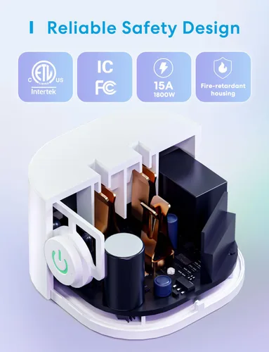 Vista 3 de meross Matter Smart Plug Mini, 100% Privacy LAN Smart Outlet, Easy Bluetooth Setup, Compact Design, Works with Apple Home/Alexa/Google Home