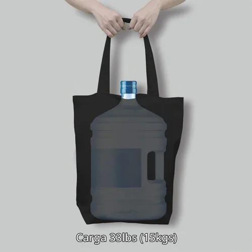 Vista 6 de TOPDesign - Bolsa de lona de algodón súper fuerte, grande de 10 onzas Negro
