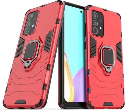 Vista 7 de Compatible con Samsung Galaxy A52 5G, soporte de anillo de metal, a prueba de golpes, parachoques duro